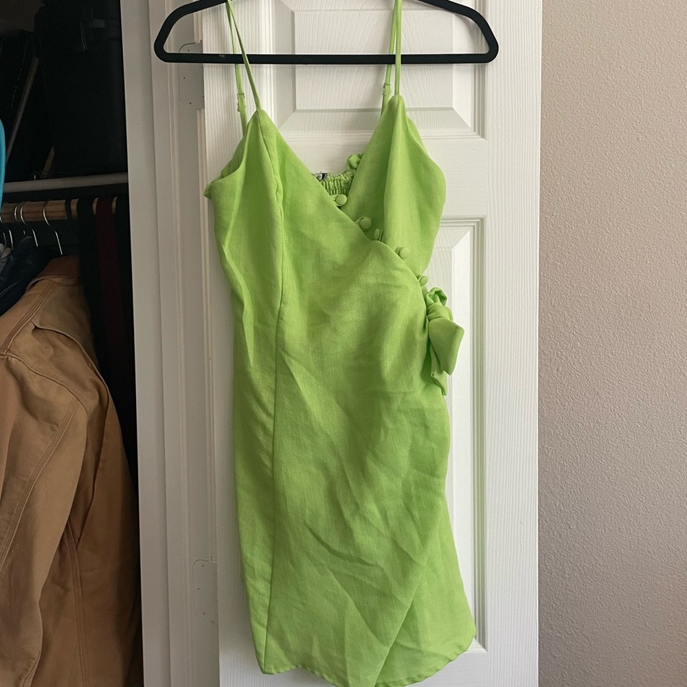 Anthropologie Moon River Lime Green Mini Dress